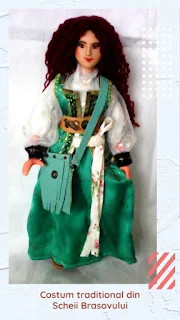 papusa in costum traditional din Scheii Brasovului