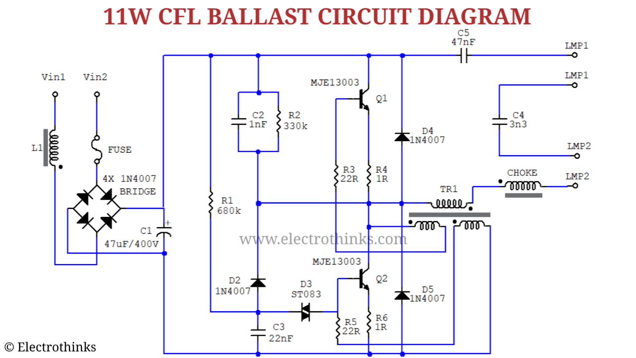 CFL Bulb Circuit Working Explanation - Electrothinks