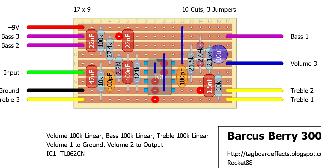 Guitar FX Layouts Barcus Berry 3000A Buffer Preamp EQ