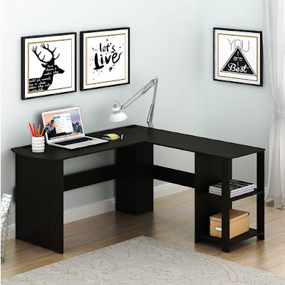 L-Shaped Wood Corner Desk Design
