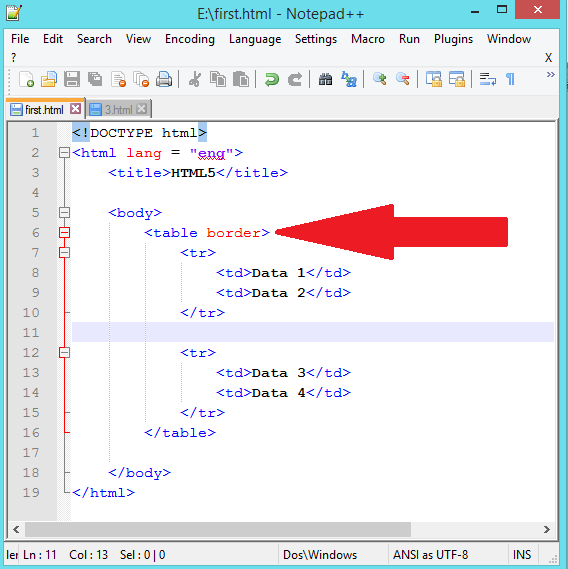 Learn HTML5 : HTML5 Attribute - border