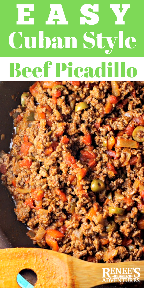 Easy Cuban Style Beef Picadillo Recipe pin