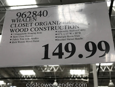 Deal for the Whalen Closet Organizer at Costco