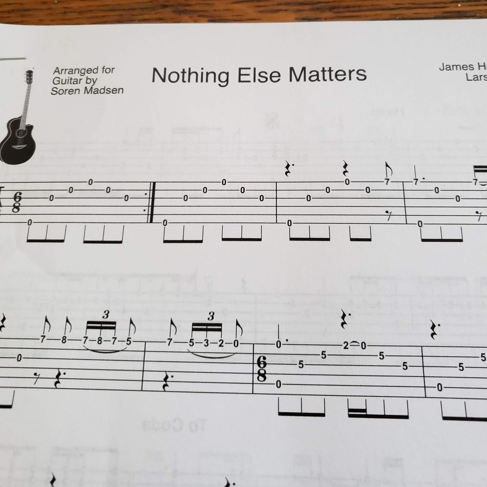 Loose Pages: Nothing Else Matters by Metallica - Danish Guitar - Soren
