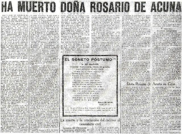 Fragmento de la noticia de la muerte publicada en El Noroeste