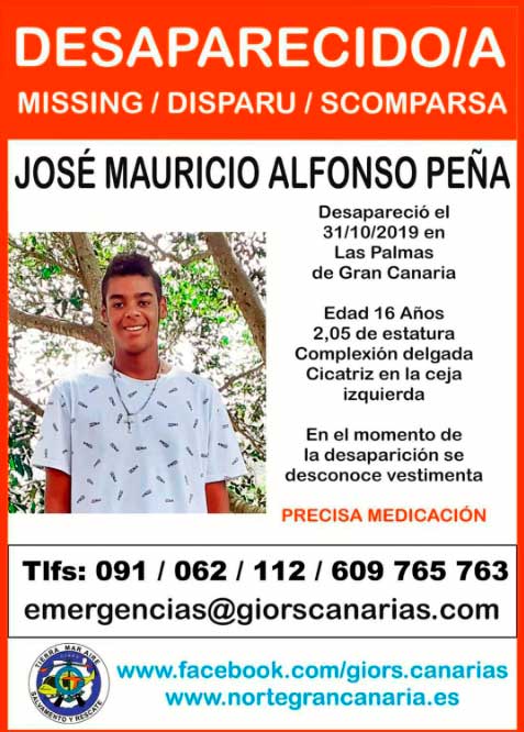 Menor desaparecido en Las Palmas que necesita medicación Menor desaparecido en Las Palmas que necesita medicación