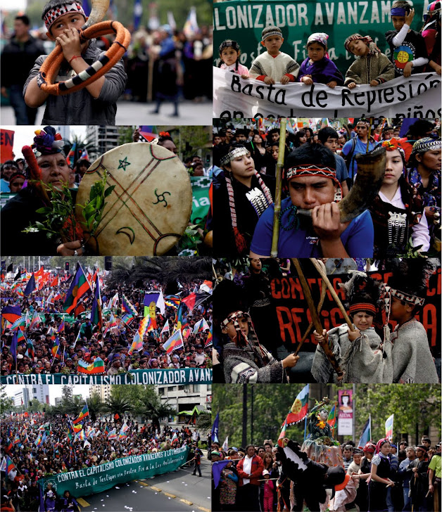 Fotografias de la Marcha Mapuche en Santiago (Ngulu Mapu) el pasado 10 de Octubre .