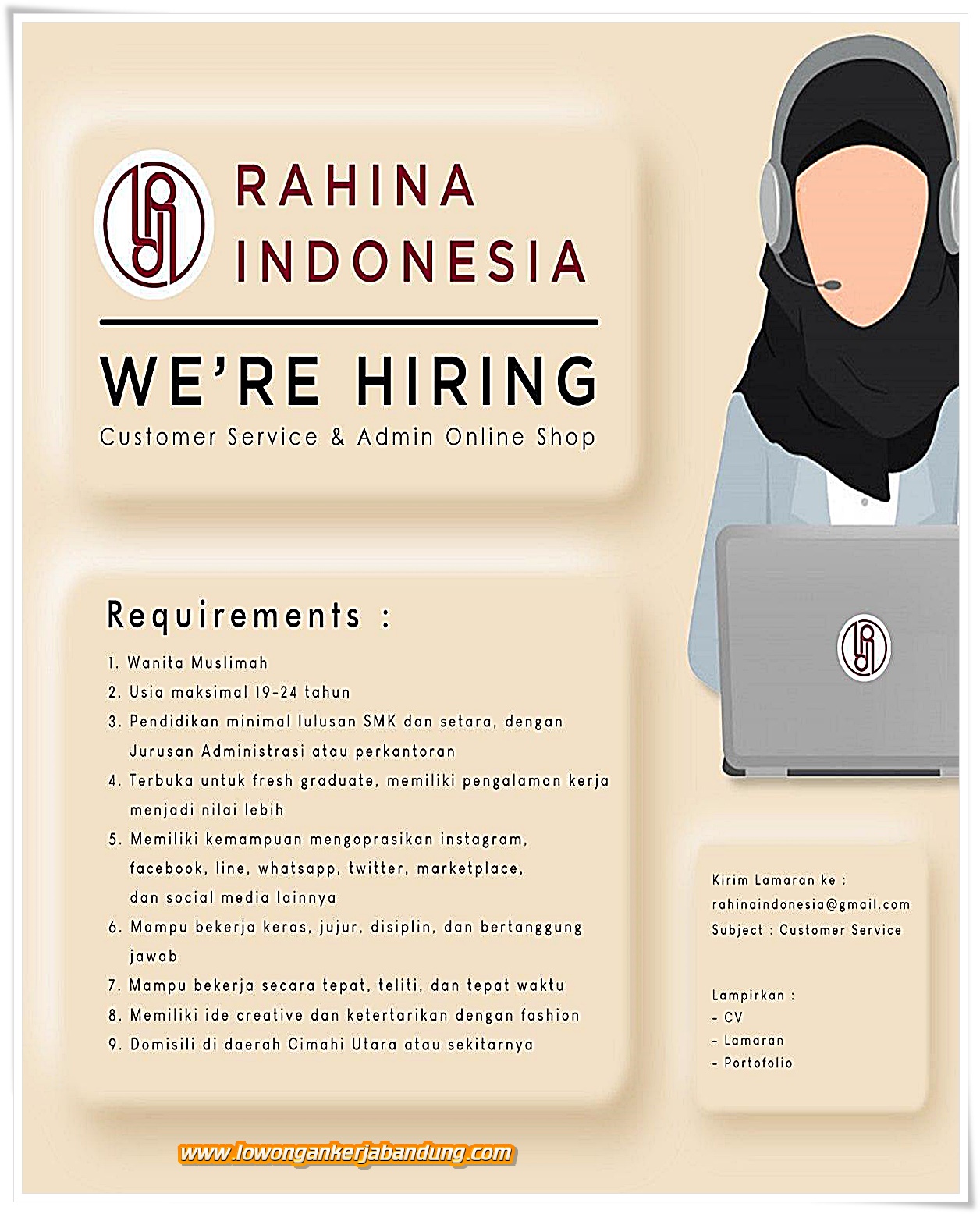 Lowongan Kerja Admin Online Shop Bandung - Loker Bandung Hari Ini