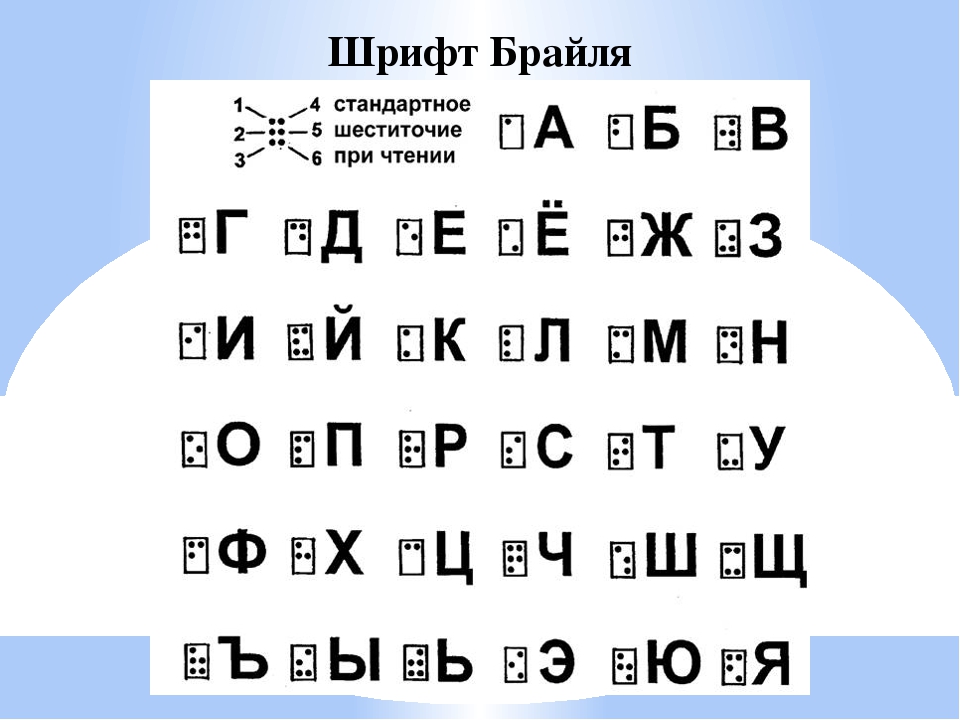 Шрифт брайля письмо