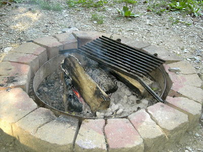 My first campfire building and cooking over my first campfire