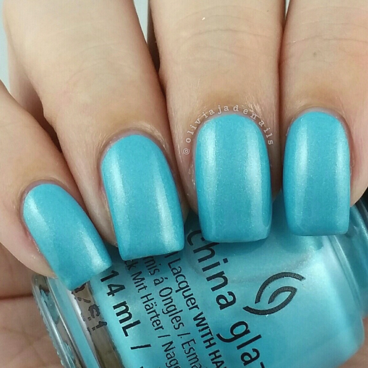 China Glaze What I Like About Blue swatched by Olivia Jade Nails