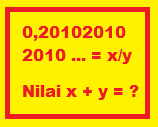 Penyelesaian 0,201020102010 .... = x/y img