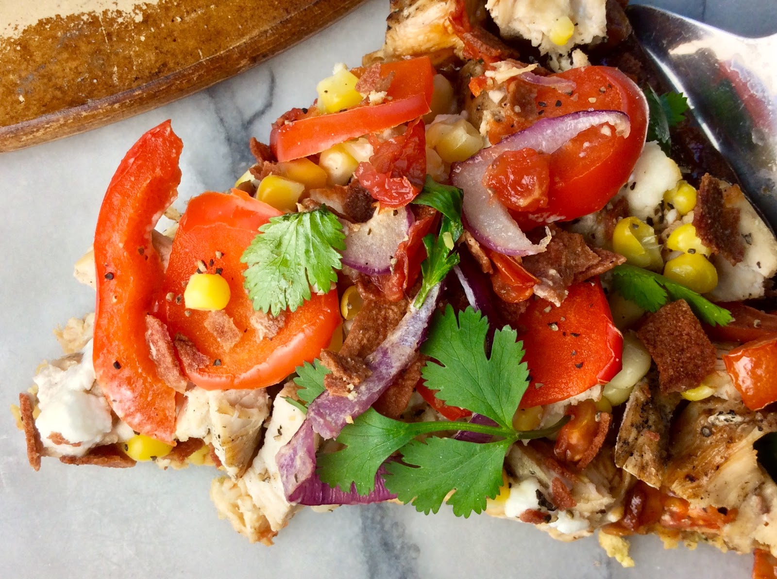 Food Fitness by Paige Barbecue Chicken Zucchini Pizza