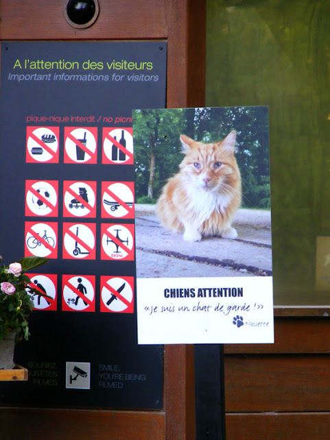 Security signs at the entrance of the Chateau of Chenonceau, Indre et Loire, France. Photo by Loire Valley Time Travel.