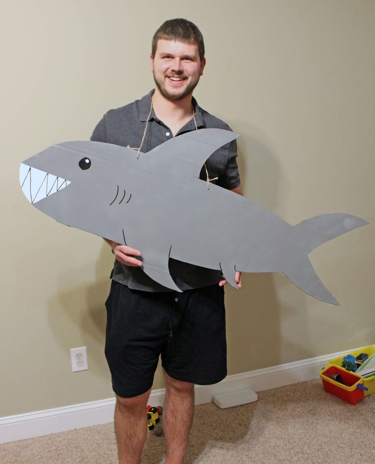 Easy Cardboard Shark Costume