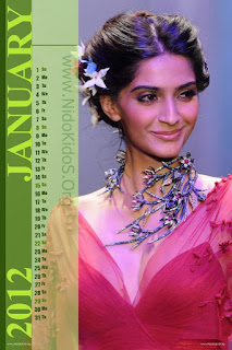 Sonam Kapoor Desktop Calendar 2012