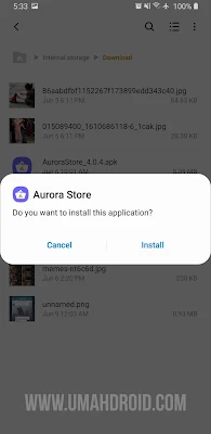 Install Aurora Store Terbaru