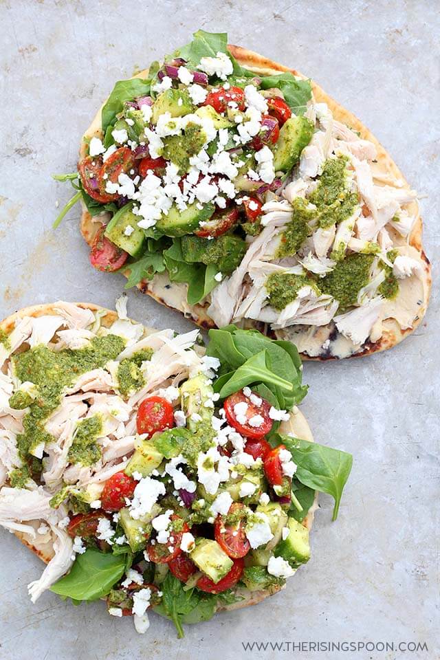 Chicken Wraps with Hummus, Goat Cheese & Chimichurri Sauce The Rising