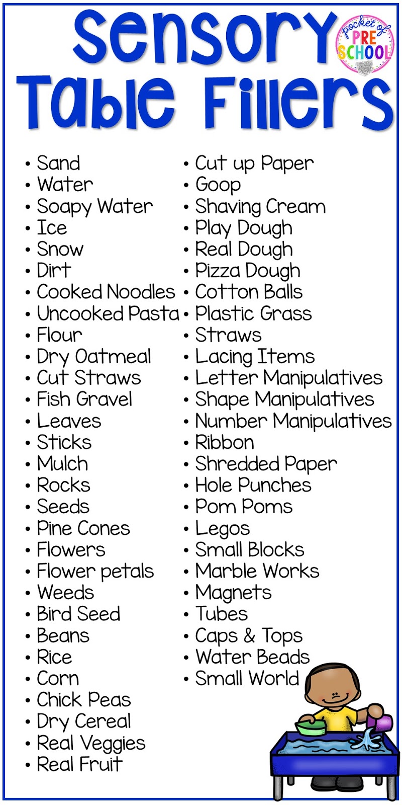 Sensory Table Fillers Tools Pocket Of Preschool