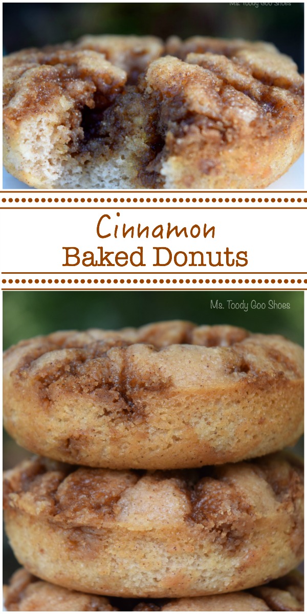 Cinnamon Baked Donuts - you probably have all of the ingredients in the cupboard to make these winners! | Ms. Toody Goo Shoes