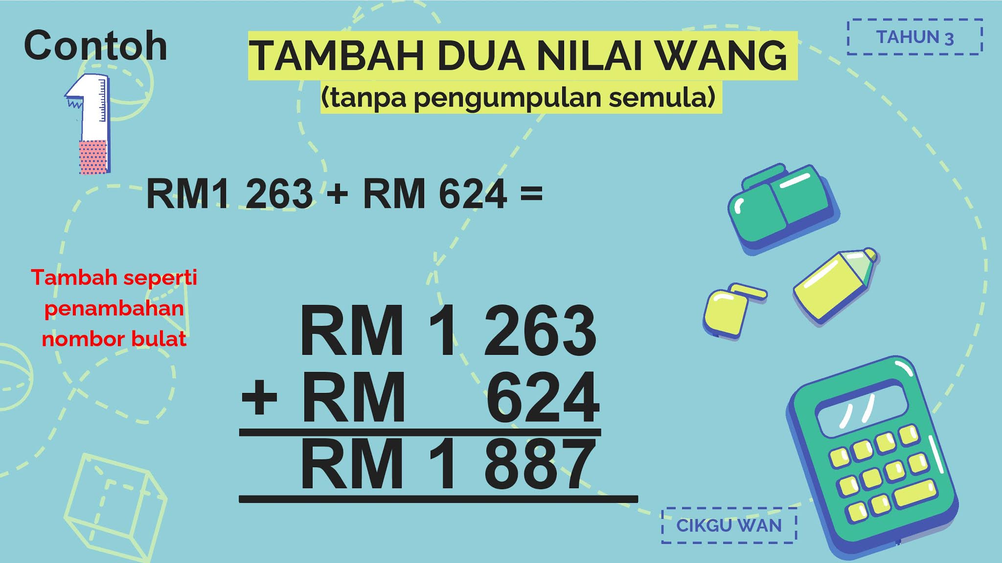 [Nota Matematik] Tambah Dua Nilai Wang Tahun 3