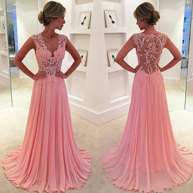 A Glimpse of Glam - Babyonlinedress Pink Lace Bodice Dress A Glimpse of Glam - Babyonlinedress Pink Lace Bodice Dress