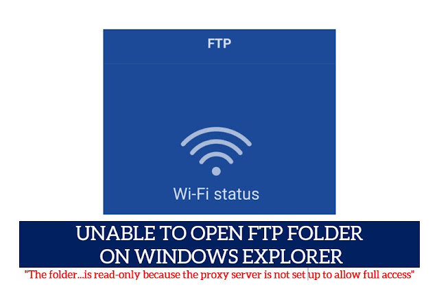 unable to open ftp on windows explorer
