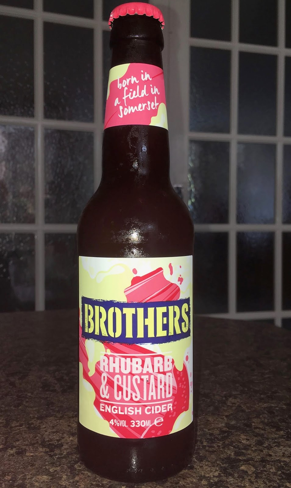 FOODSTUFF FINDS Brothers Rhubarb & Custard English Cider (Aldi) By
