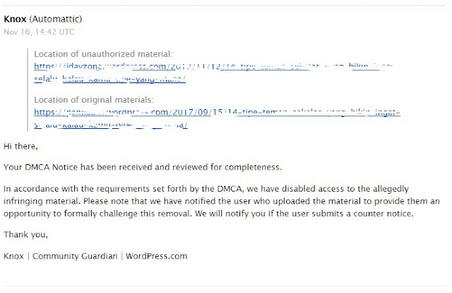 Cara Melaporkan Pelaku Plagiat (Copy-Paste) Artikel Blog ke DMCA Complaint