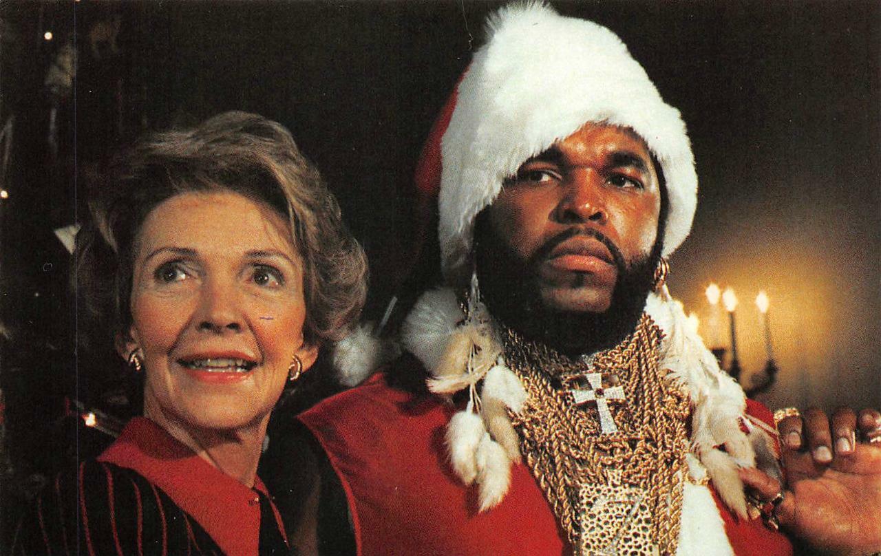 Vintage Photos of Mr. T and Nancy Reagan Teamed Up to Light Up the