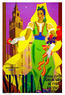 1944 - Fiestas de Primavera de Sevilla - Juan Miguel Sánchez Fernández -Litografía de Rieusset, Barcelona