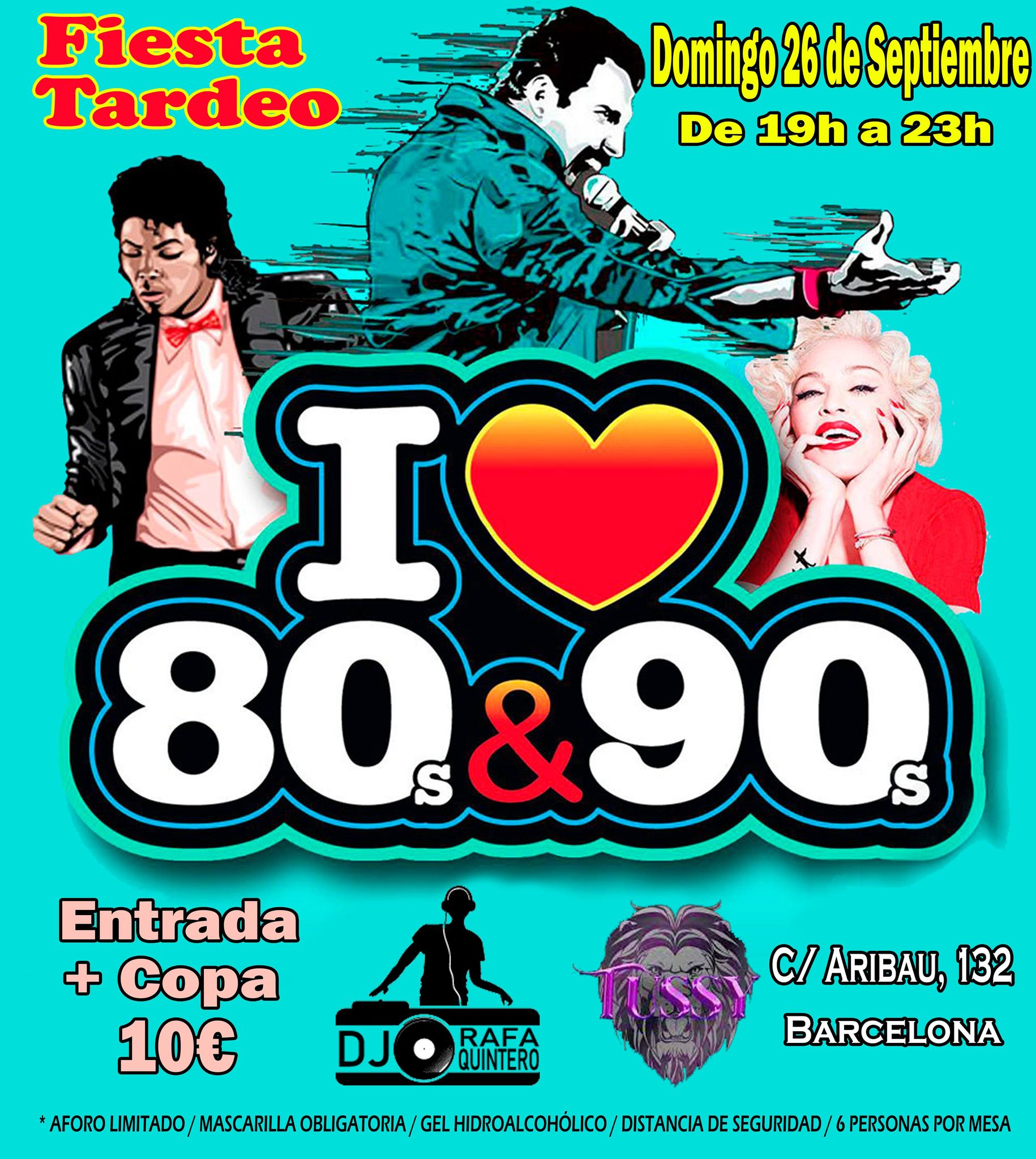 Flyer Fiesta Tardeo I Love 80s&90s