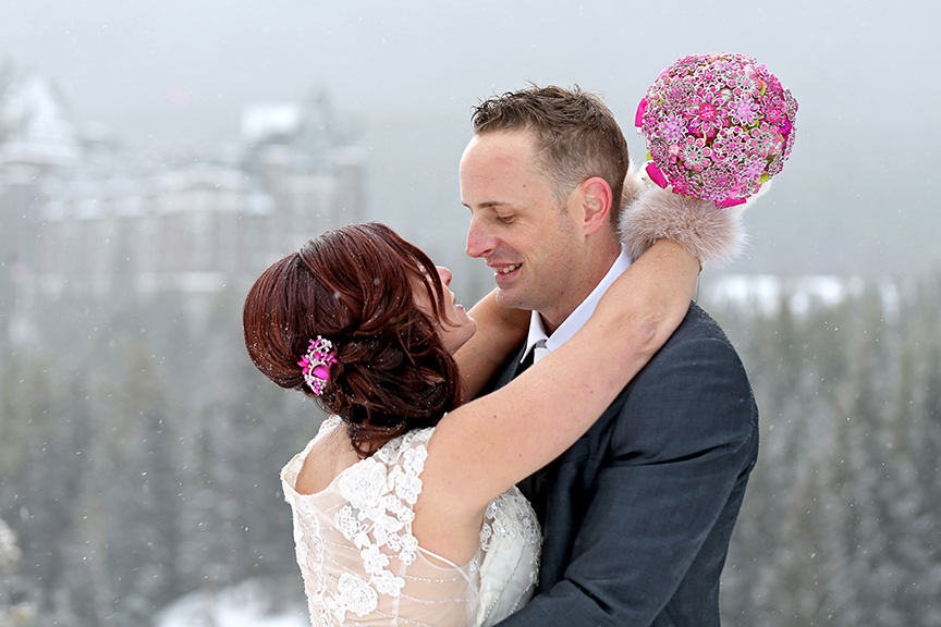 Banff Springs Hotel Winter Elopement Wedding
