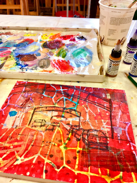 mixed media colorful start