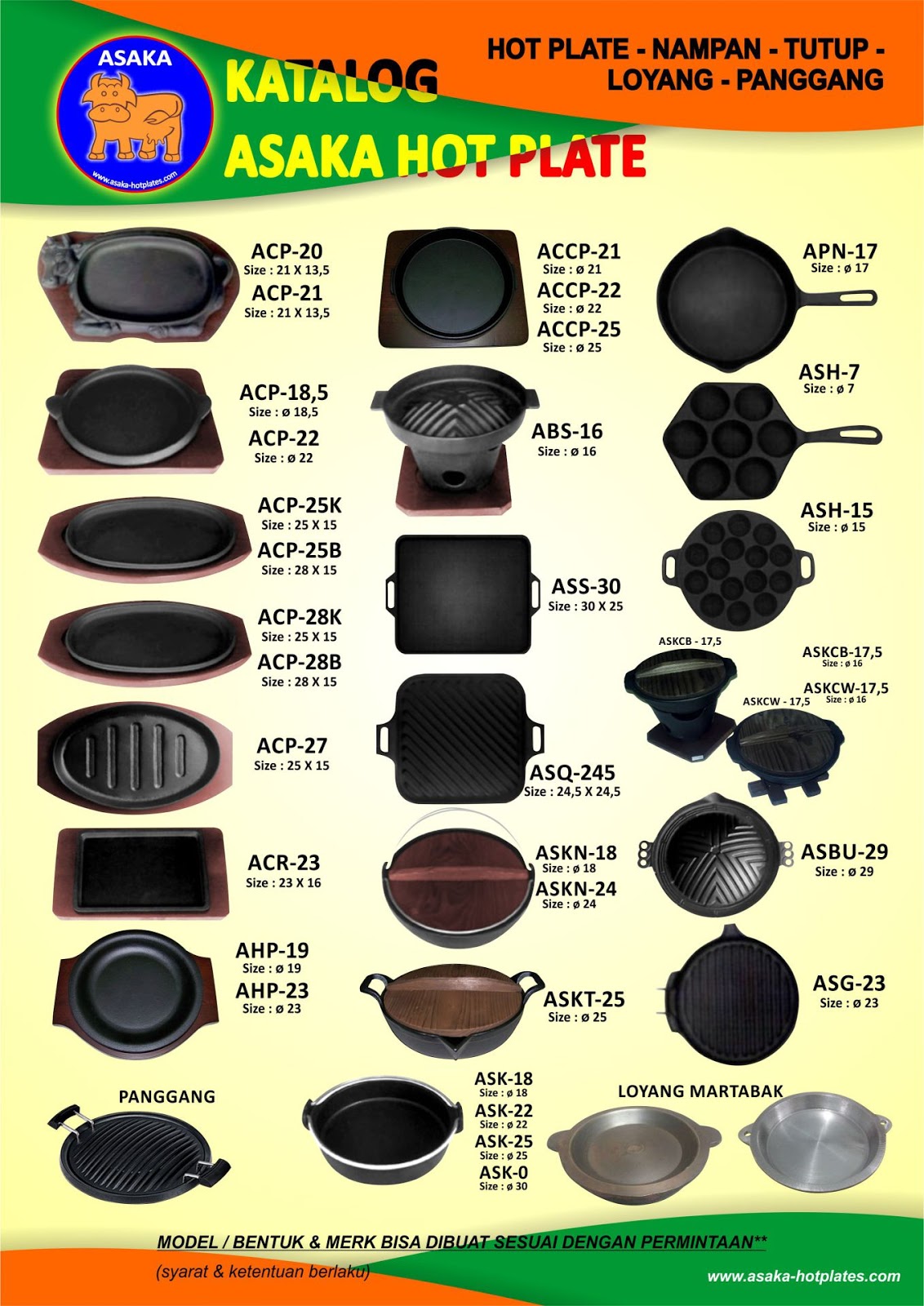 HOTPLATE Food Grade Hotplate Steak Murah dan Berkualitas ASAKA