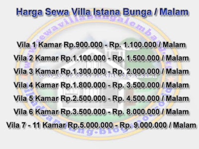 Harga Sewa Villa Istana Bunga