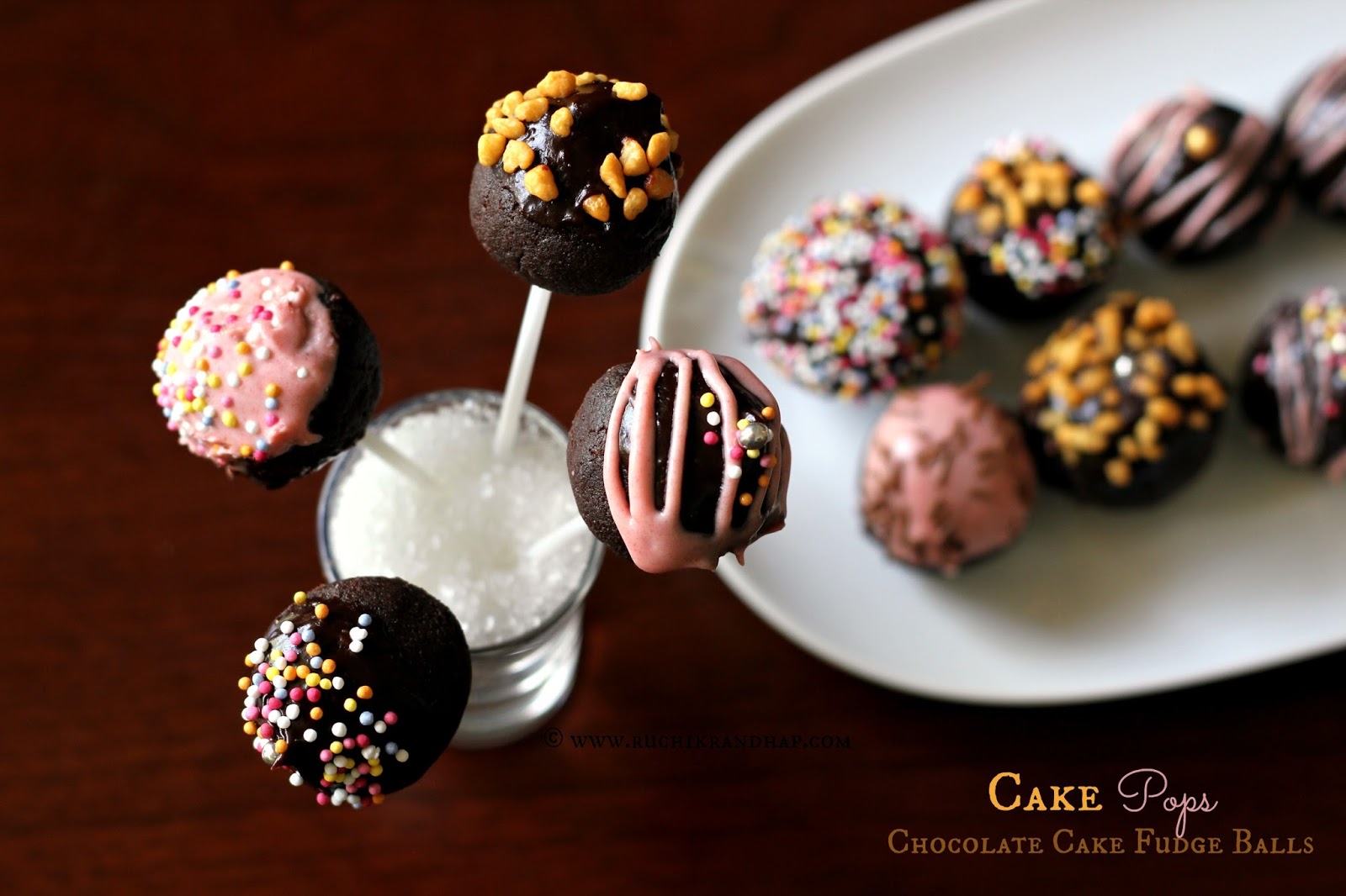 Cake Pops ~ Chocolate Cake Fudge Balls - Ruchik Randhap