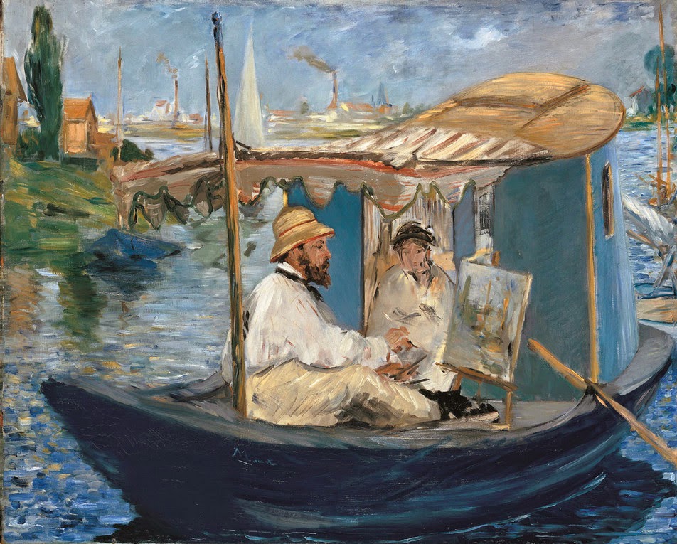 Édouard Manet, Claude Monet pintando en su barco-taller en Argenteuil (1874), Neue Pinakothek, Munich Édouard Manet, Claude Monet pintando en su barco-taller en Argenteuil (1874), Neue Pinakothek, Munich