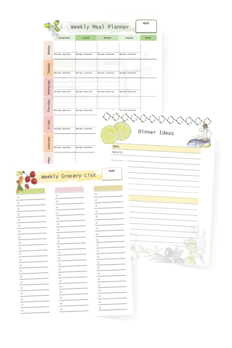 Meal planning free printables