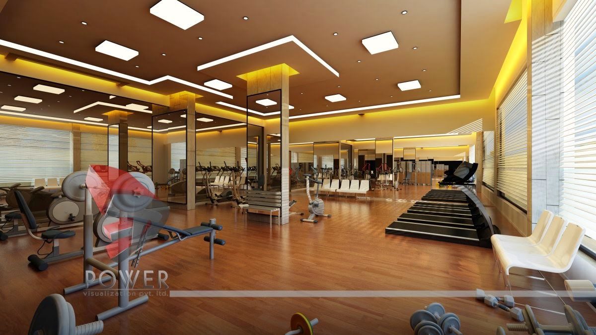 Gym Interior Of Ceiling & Floor