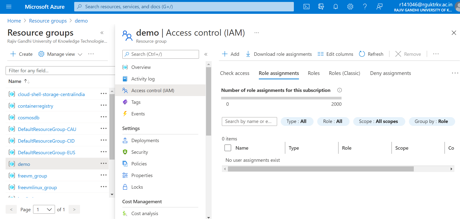 RBAC Assigning Virtual Machine Contributor Role to the User AzureGOT