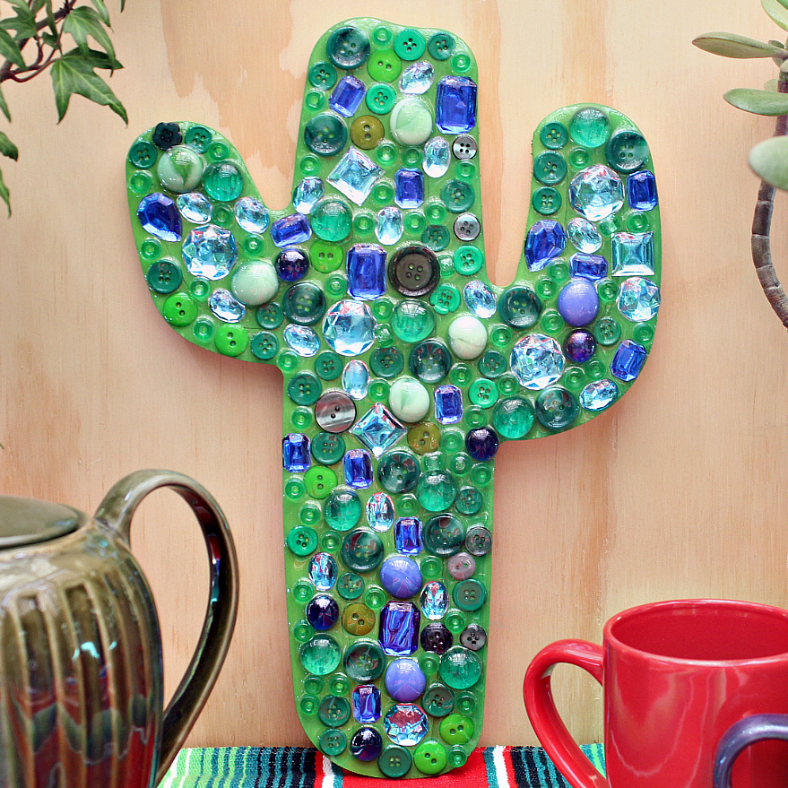 Mark Montano Sparkly Mosaic Cactus DIY