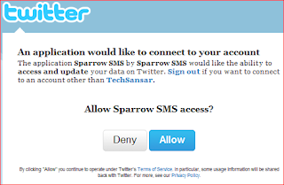 allow sparrow sms