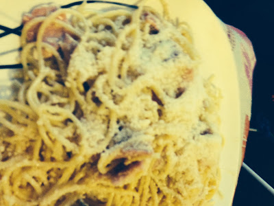 spaghetti carbonara healthy family pasta meal