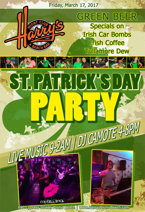 Harry's Night Club & Beach Bar St. Patrick's Day Party in Pismo Beach!