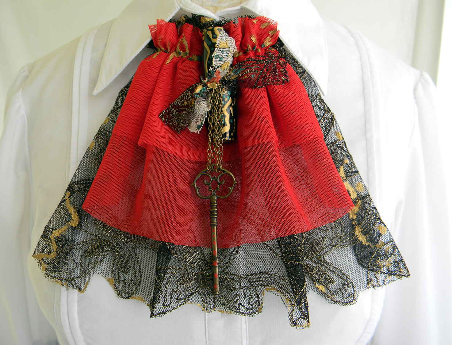 Steampunk Victorian Jabot Handmade Fashion Accessory The Infinite Youth