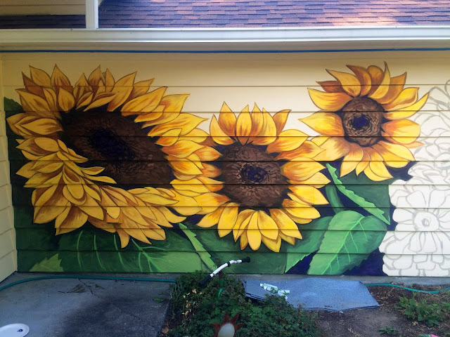 garden mural, sunflower mural, portland mural, portland muralist, floral mural portland garden mural, sunflower mural, portland mural, portland muralist, floral mural portland