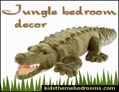 jungle theme bedrooms - safari jungle themed wild animals - jungle animals wild safari bedroom ideas - tropical jungle theme - jeep beds - wild animal murals - tropical lagoon murals - jungle waterfall murals - Lion king Disney Jungle vines wall decals 