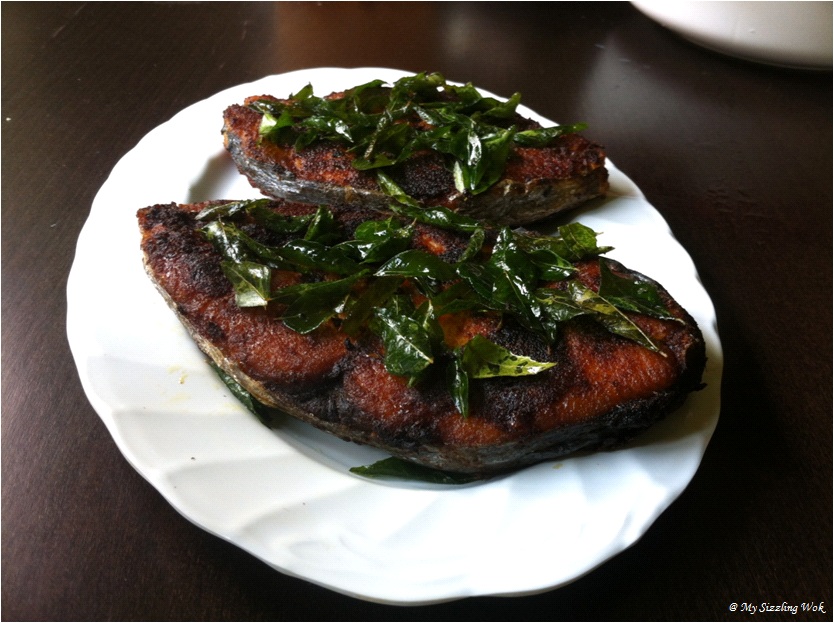 My Sizzling Wok Fish fry with Curry Leaves