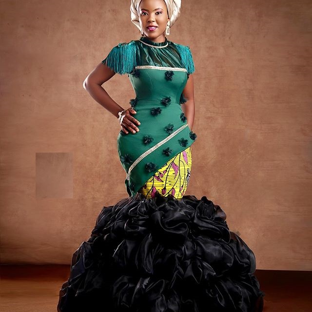 ankara combination gown